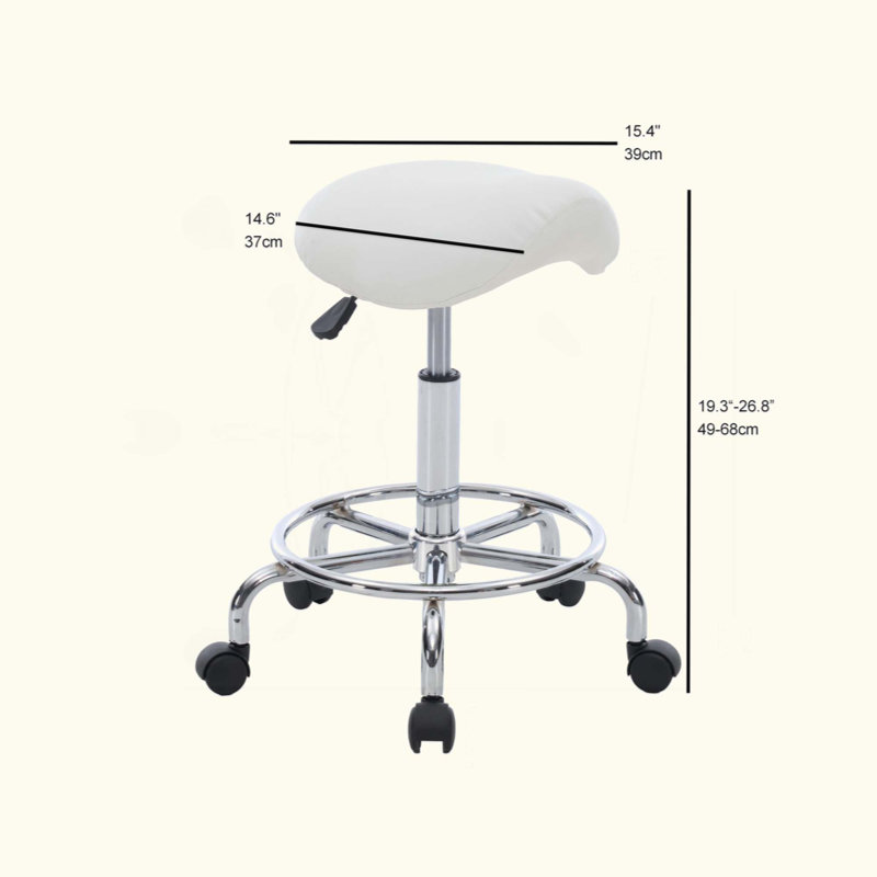 Tabouret selle ergonomique à roulettes, tabouret pivotant à hauteur réglable pour salon de beauté, tabouret roulant pour la maison, le bureau, les cliniques de tatouage et de massage, les laboratoires et les instituts de beauté.