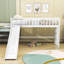 Lit mezzanine bas simple en bois avec glissade Faijal-76855319