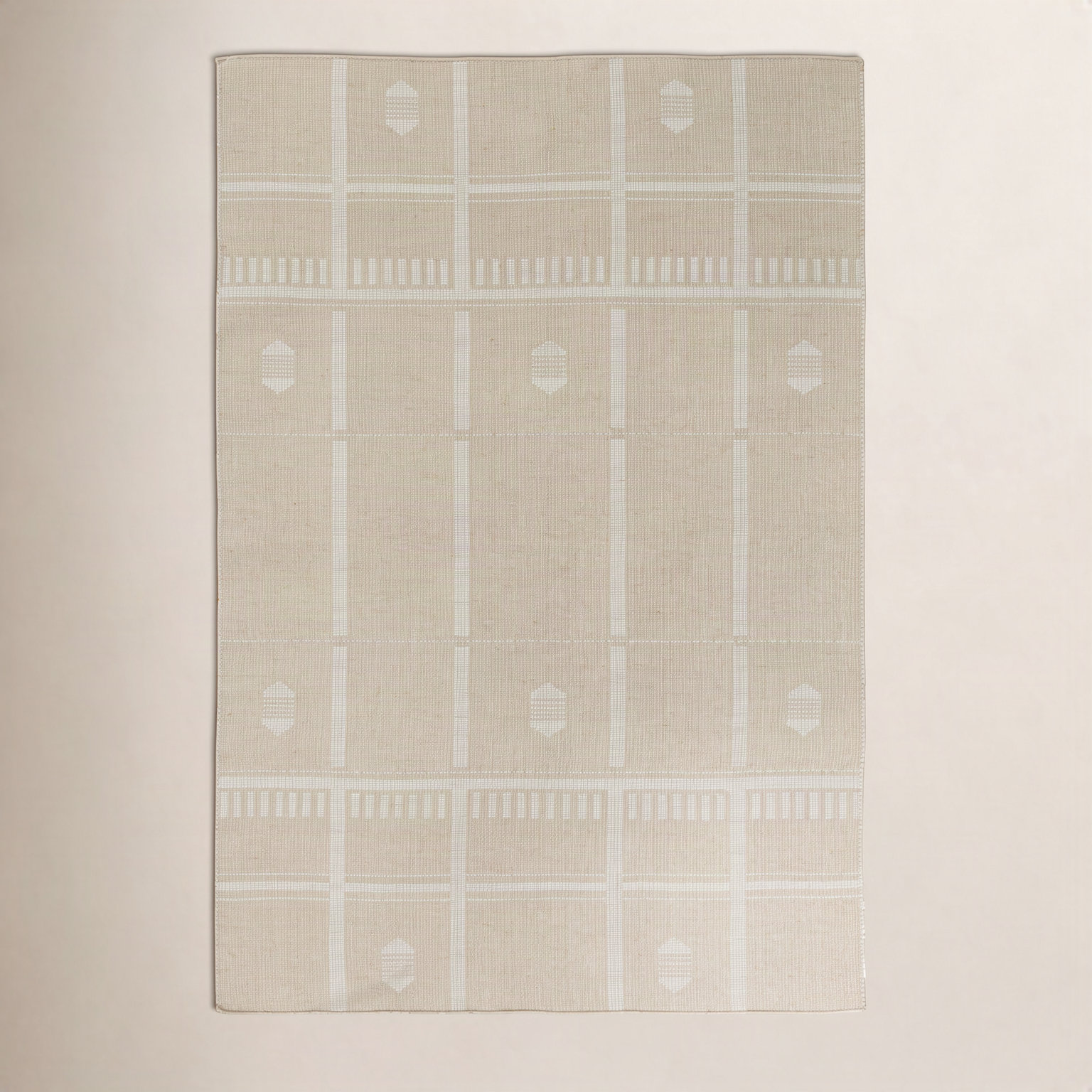 Flatweave Geometric Outdoor Rug, Beige, Rectangle 3' x 5'