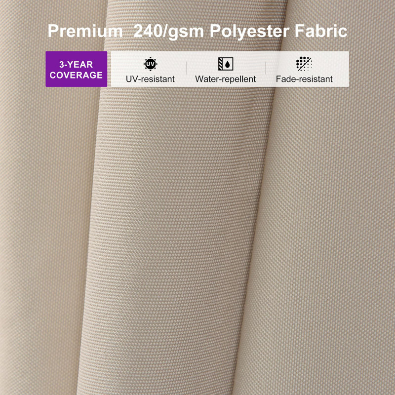 3.3m x 2.5m Rectangular Cantilever Parasol, Beige