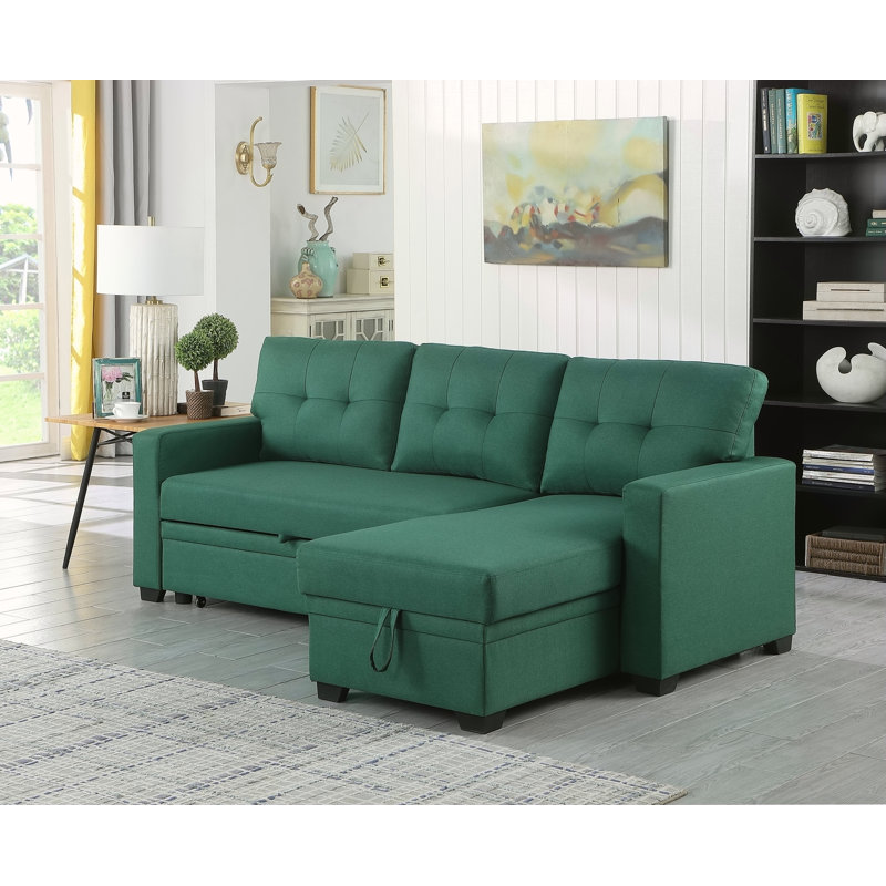 Canapé modulaire rembourré avec méridienne, Vert