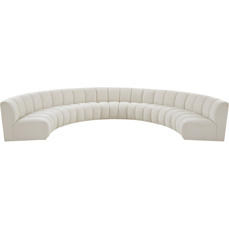 Canapé modulaire de coin symétrique de 183 po de large Izen, Tissu crème bouclé