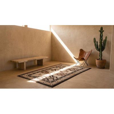 Tapis antique chinois à motif floral noué à la main Baotou