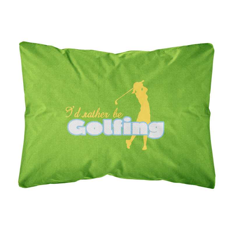 « me veux » plutôt qu’une femme de golf sur un coussin intérieur/extérieur vert
