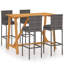 Ensemble de salle à manger à hauteur de barre rectangulaire pour 6 personnes 55,1 po Sham-763120908-799760056