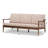 Baxton Studio Venza Mid-Century Modern Walnut Wood Light Brown Fabric Upholstered 3-Seater Sofa