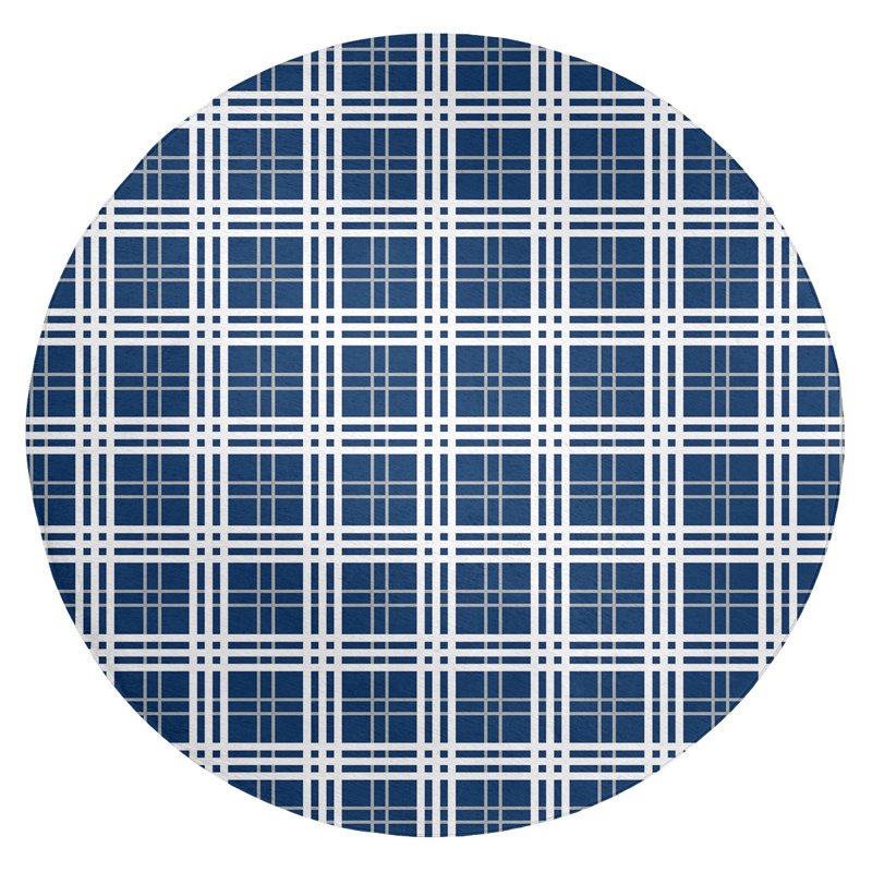 Plaid Indoor Rug, Round 5'