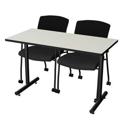Maegan Rectangle 2 Person Training Table and Chair Set