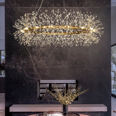 Galewood 16-light Wagon Wheel Firework Crystal Chandelier Dining Room Light Fixtures