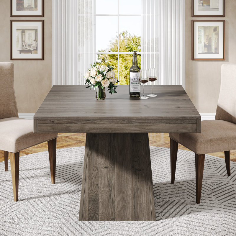 31.5 Inch Square Dining Table, Kitchen Table Small Dinner Table Farmhouse Dining Room Table, Light Gray