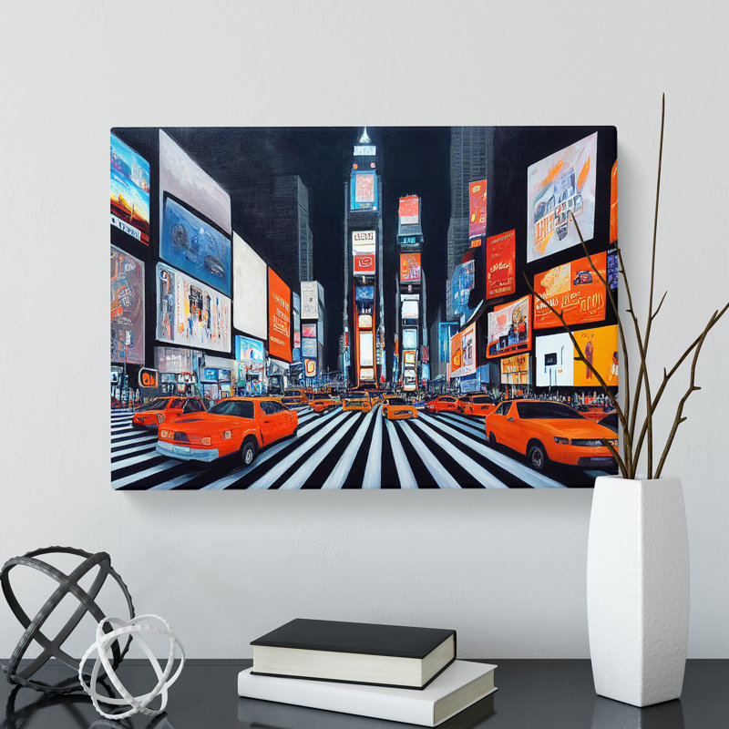 Times Square Art Painting Vol.2 - Wrapped Canvas Print, 35cm H x 50cm W x 3cm D