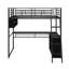 Lit mezzanine en métal avec DEL, bureau et tablettes de rangement-1499955444