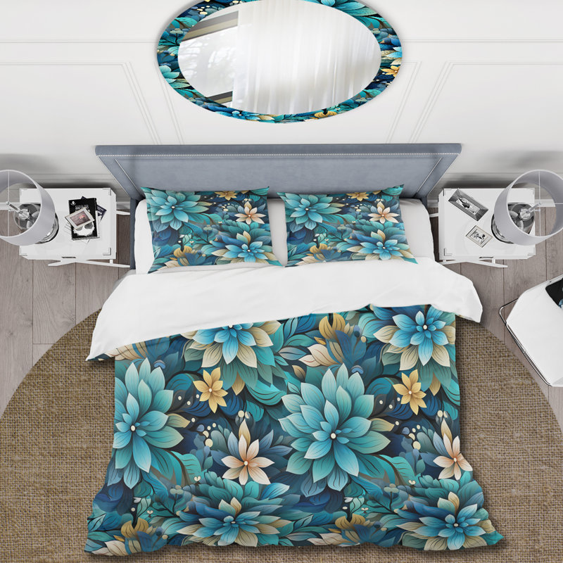 Ensemble de housse de couette Guidé Inner Reflection Mediation - Floral, Housse de couette pour grand lit et 2 taies décor