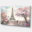 Paysage urbain «Eiffel avec fleurs roses», peinture-35109226-35109233