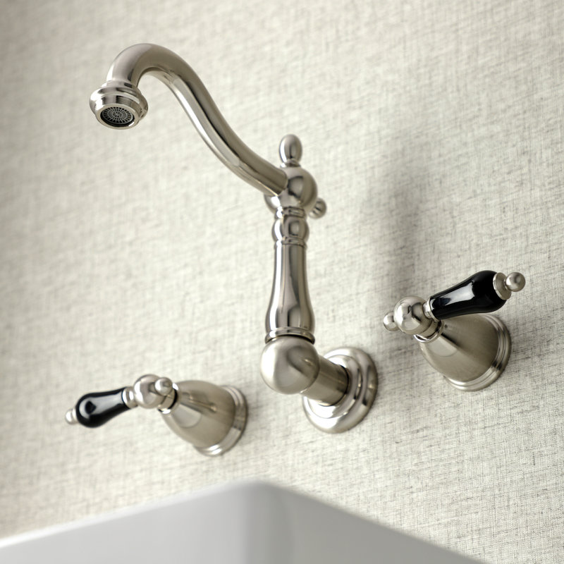 Kingston Brass Duchess Two-Handle Wall Mount Bathroom Faucet, Brushed Nickel