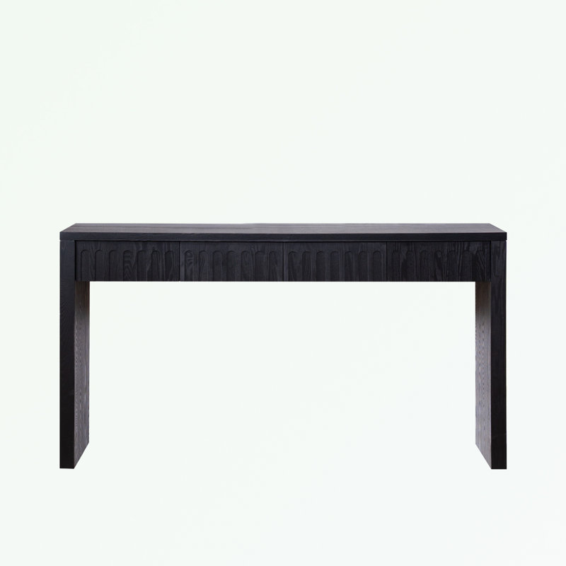 Console Table with 4 Drawers, Black