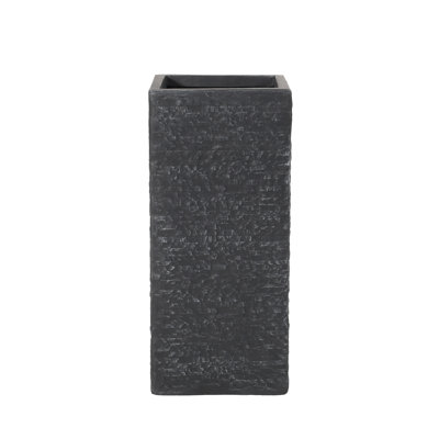 Magnesium Oxide Planter In Gray - 24.01 In. Tall, Beautify Outdoor Space Modern Height, Accessory