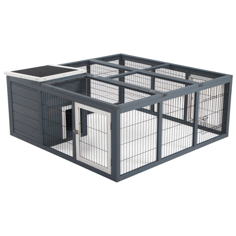 Cage à lapin avec cage, Gris