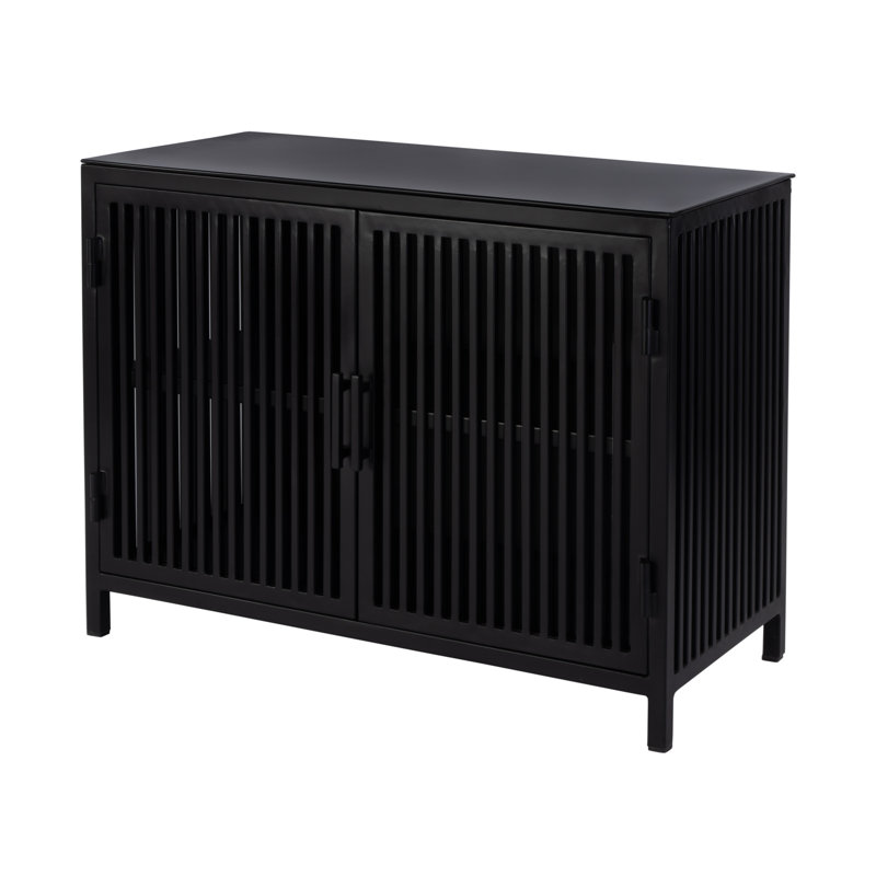 Coffre de rangement en fer et en verre 35,5 po Azalia