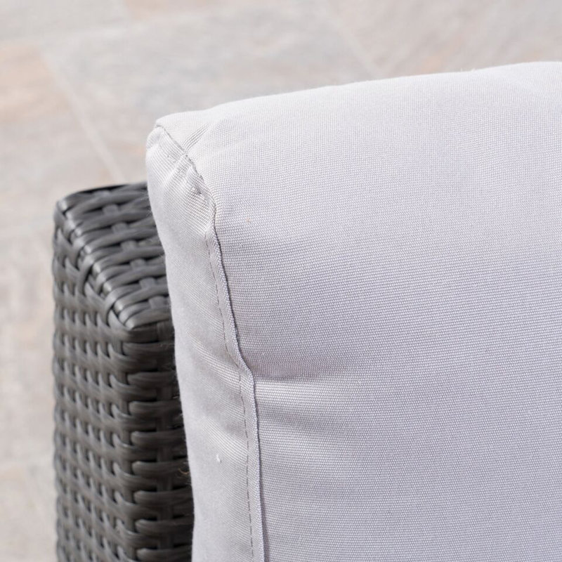  Canapé d'angle en osier pour l'extérieur, Coussin gris / cadre gris
