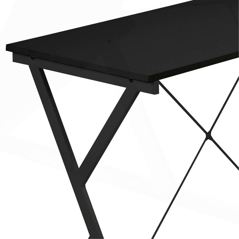 Black L-Shaped Computer Desk With CPU Holder