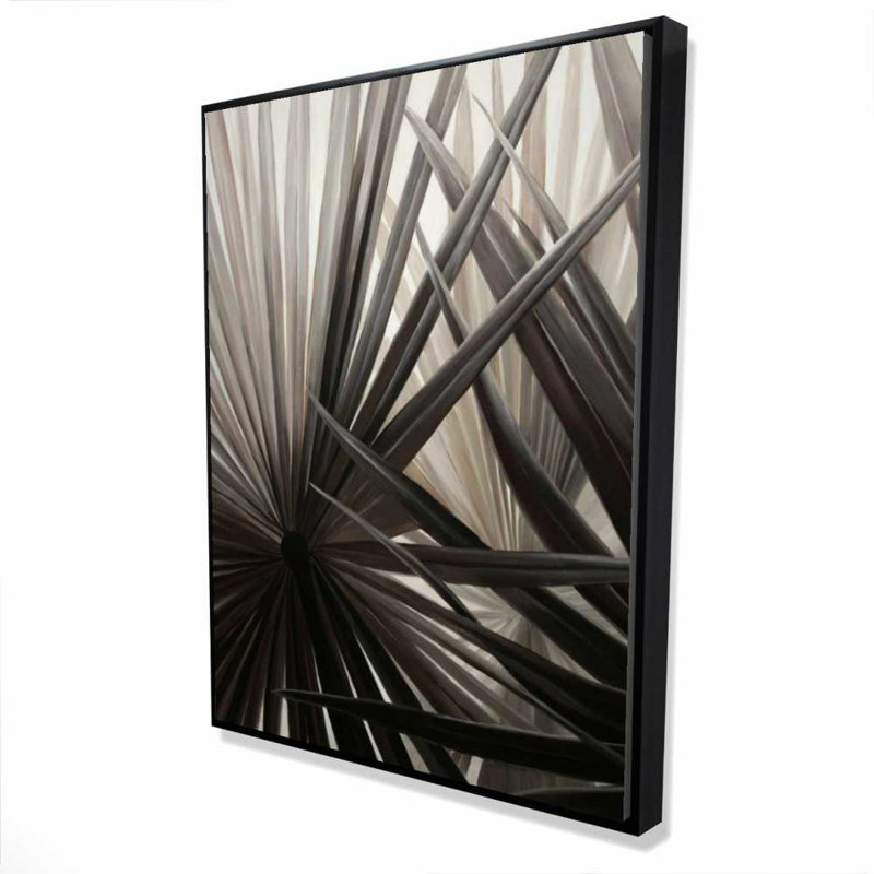 Grayscale Tropical Plants | Framed Canvas Wall Art for Home Decor