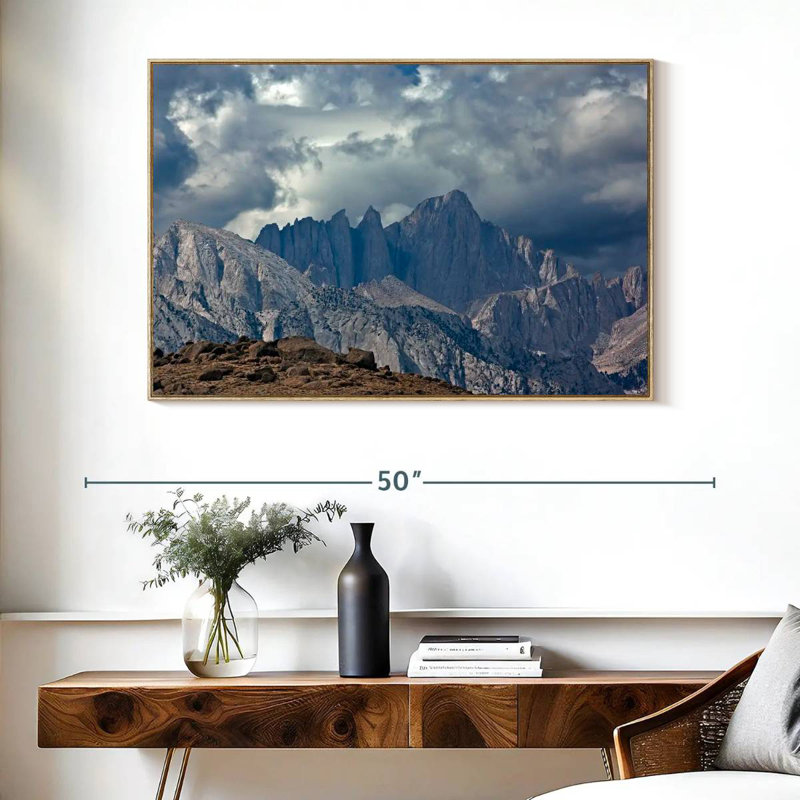Majestic Mount Whitney, Cadre flottant en bois naturel, 40 po x 27 po