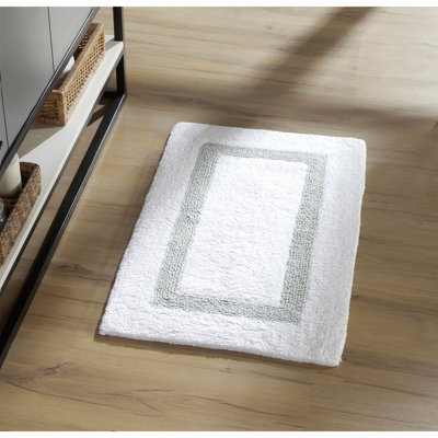 Widman 100% Cotton Tufted Reversible Bath Rug Super Absorbent, Machine Washable Bathroom Rug