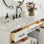 Meuble-lavabo simple en bois massif 60 po avec lavabo en marbre de Carrare 0,75 po Jameal-535069193-501950054