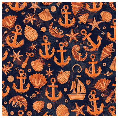 Rideaux de douche Nautical Anchors Shells