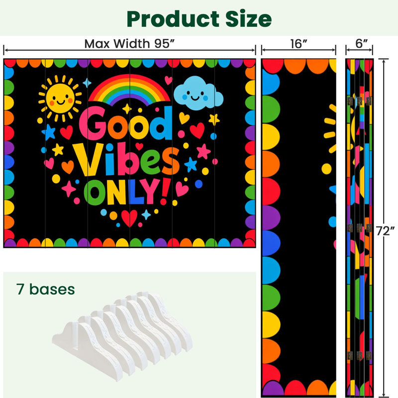 Cloison pliante 6 panneaux pour salle de classe Royal Colorful Only, 6, 71" H x 96" W x 1" D