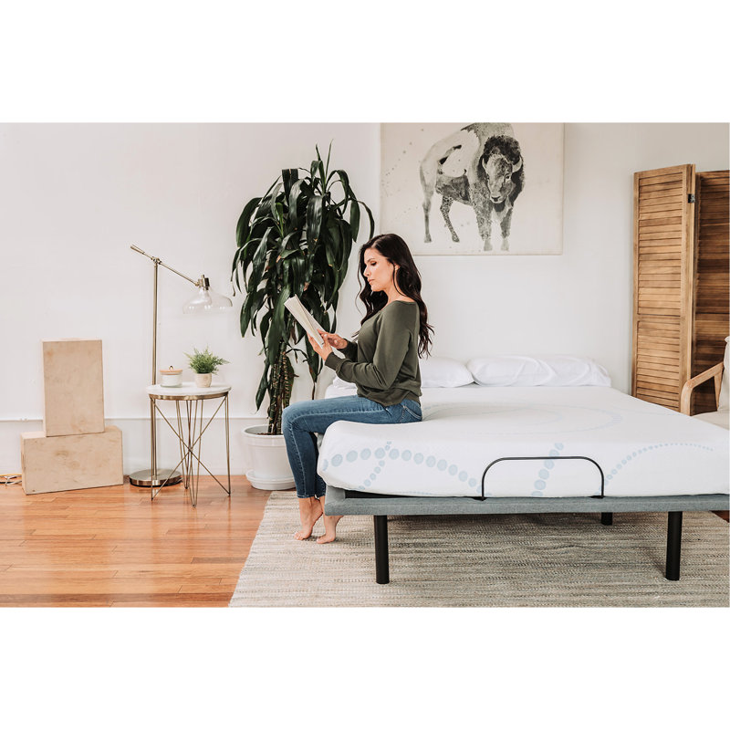 Matelas en mousse viscoélastique 8 "pour lit simple - sans technologie d'interférence de mouvement 2" et base à haute densité 6 "blanc / bleu 8", expérience de repos optimale