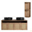 Meuble-lavabo 48 po avec 2 lavabos en céramique et support de rangement, 4 portes à fermeture en douceur, montage flottant, contreplaqué (emballage KD)