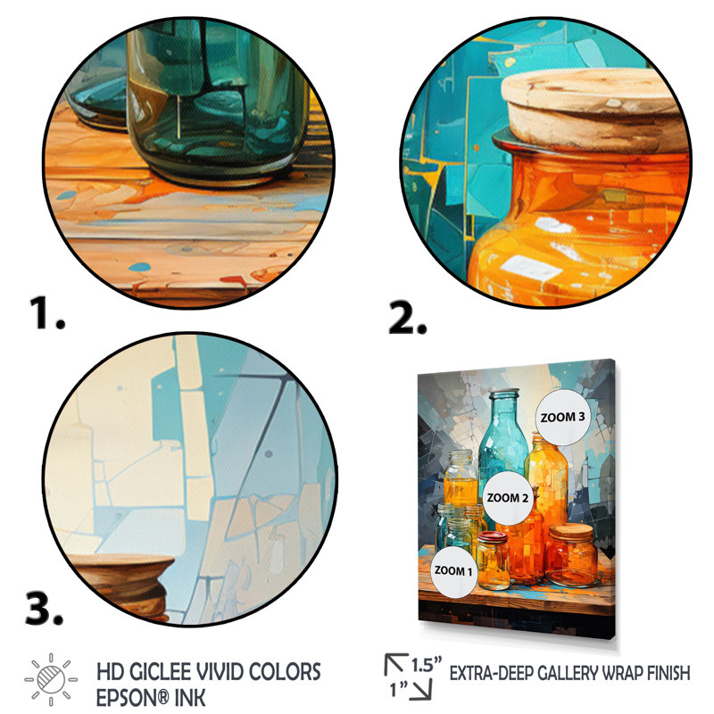 Ferdina Food Condiments An Abstract, H 40 po x l 30 po x P 1,5 po, Toile tendue