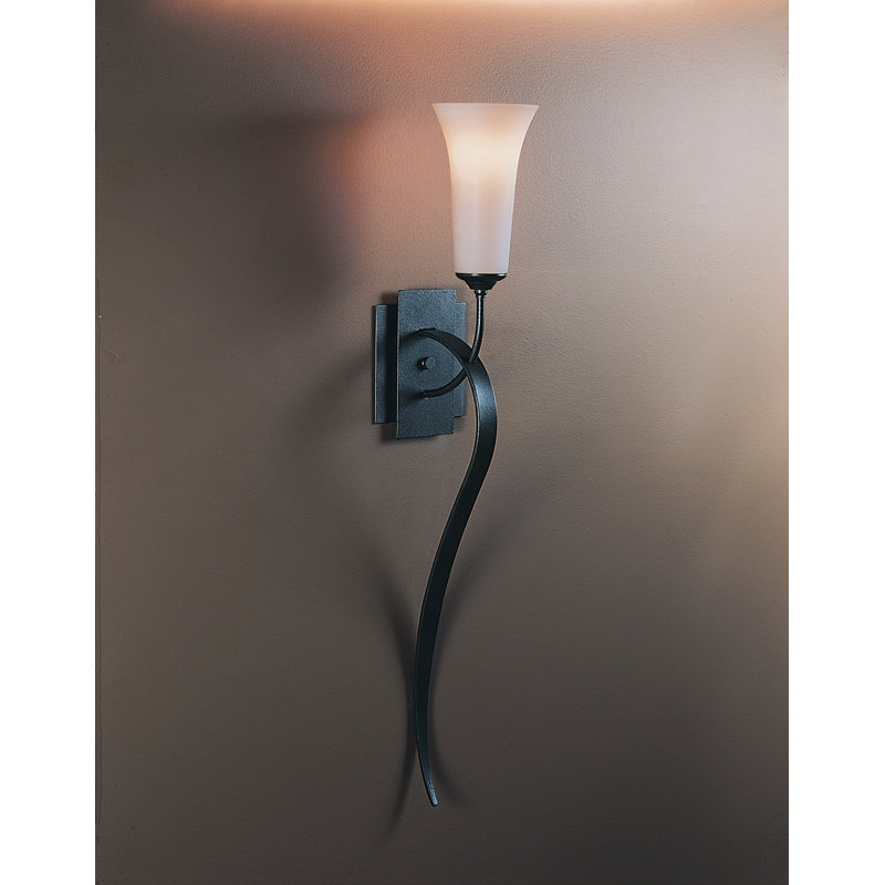 Sweeping Taper Sconce, Opal, Black