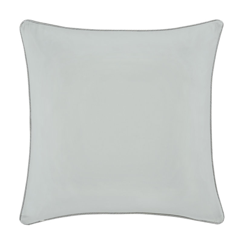Spa Blue Satin Euro Sham with Edge Embellishment