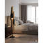 6-light black floor lamp with gold accents