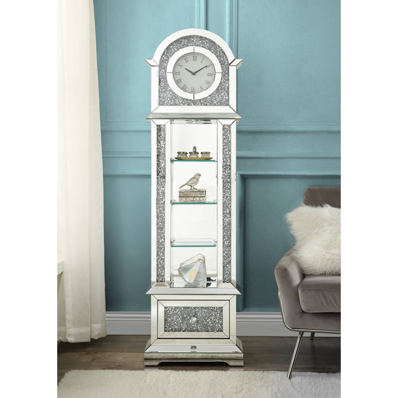 Mirrored Grandfather Clock with LED Lighting