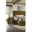 Ensemble de lit de style transitionnel couleur noyer, 2 tables de chevet et 3 boutons de meubles de chambre à coucher en métal-1393702473