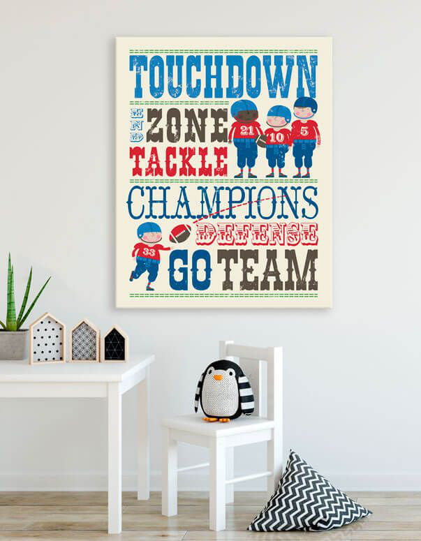 Play Play Day Football, art sur toile, H 32 po x L 24 po x l 1,25 po