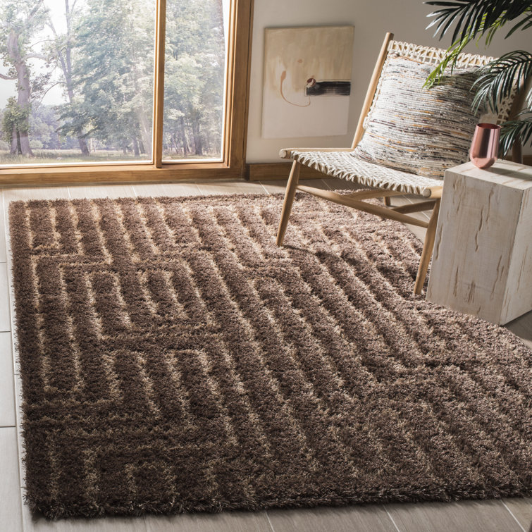 Woodstock Shag Hand Tufted Dark Brown Rug 