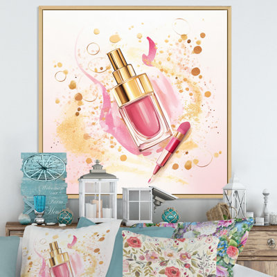 Glam, maquillage, rouge à lèvres, illustration - impressions abstraites d'art mural