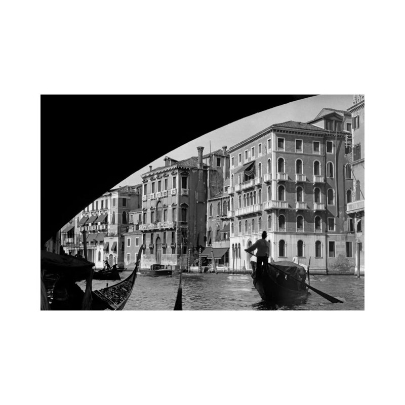 1920s-1930s Gondola Beneath Rialto Bridge Grand Canal Venice Italy by Vintage Images - Wrapped Canvas Print