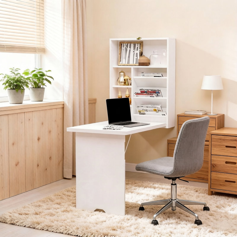 Bureau d'écriture convertible de qualité supérieure, bureau de conception murale
