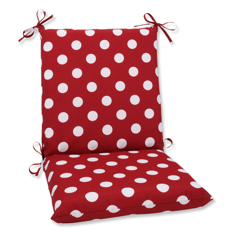 Coussin de chaise Alizzon, Rouge / blanc à pois
