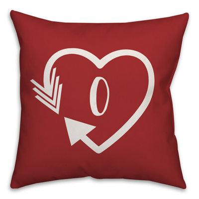 Housse et insert de coussin carré extérieur Heart Monogram