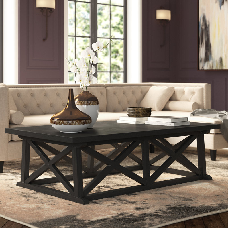 Sutton Solid Wood Coffee Table, Hand Rubbed Black