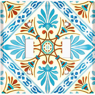 Patterned 2 - Gang Toggle Light Switch Standard Wall Plate