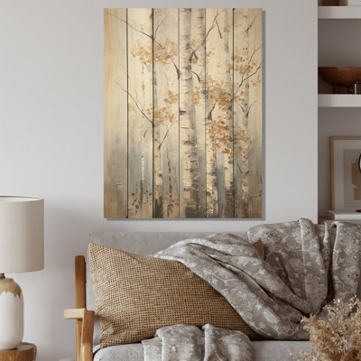 Souffle de bouleau argenté - Art sur bois de pin naturel