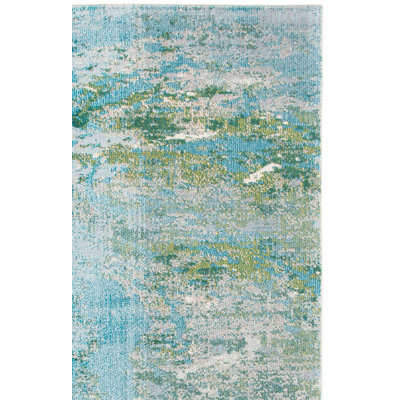 Etta Abstract Light Blue/Green Area Rug